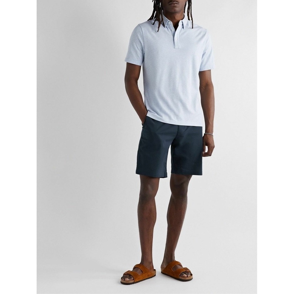 Faherty Movement‎ Straight Leg Organic Cotton COOLMAX-Blend Chino Shorts Blue 29